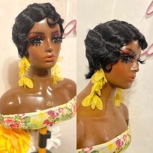 Human Hair Finger Wave Wig